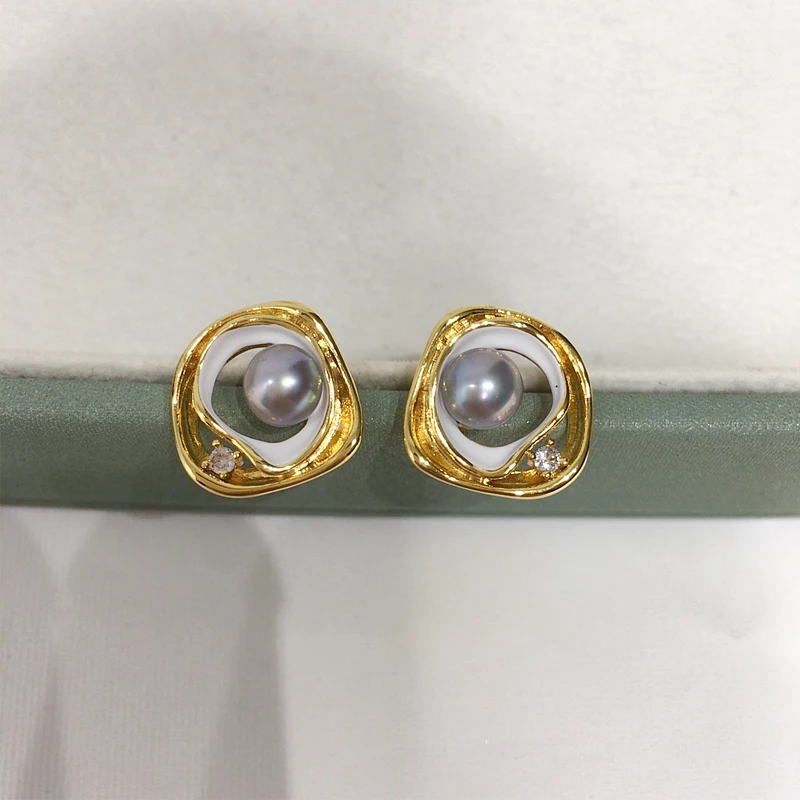 Женские серьги ZHBORUINI с натуральным пресноводным жемчугом и легкими роскошными