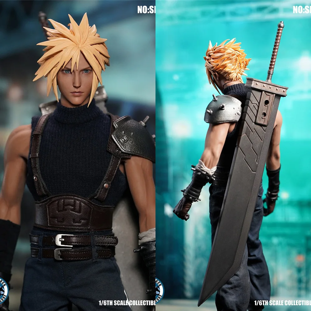 

SUPER DUCK1/6 COSPLAY Fantasy Mercenary FF Cloud Strife Head Sculpt & Costume Set & Weapon Model for 12'' Action Figure M32 Body