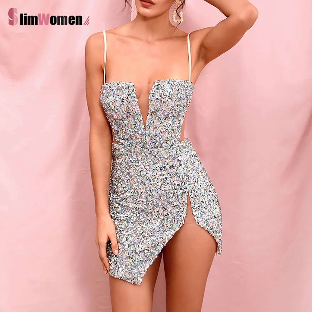 Шикарные Платья на бретелях-спагетти летнее сексуальное мини-платье с запахом