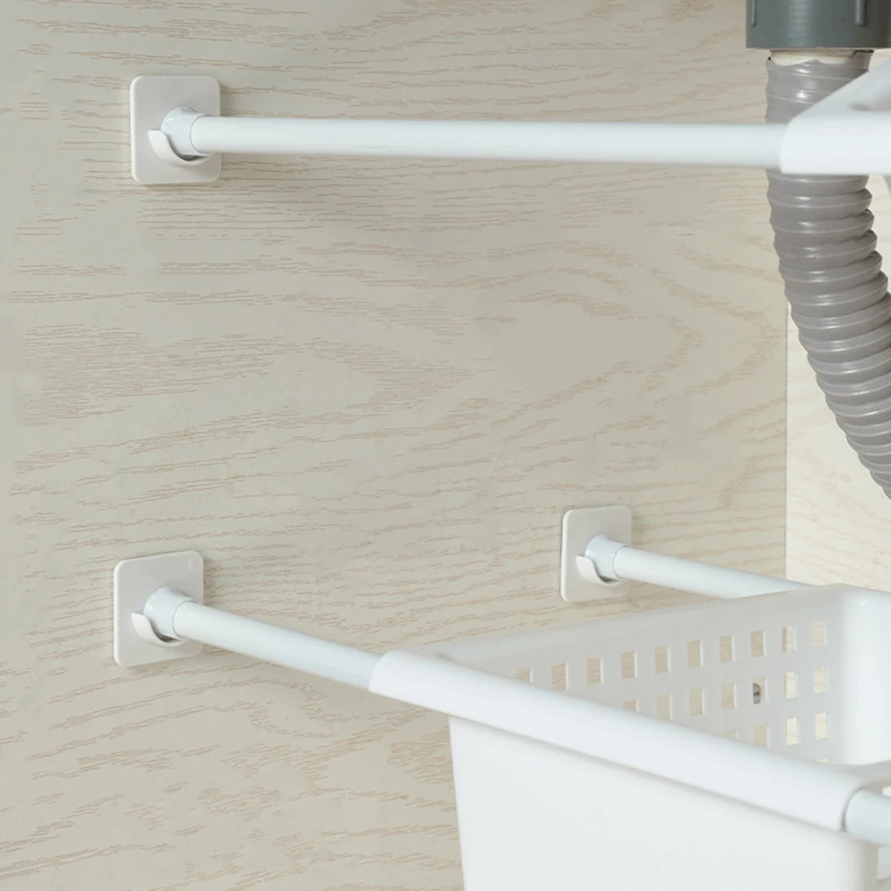 

2pcs Curtain Rod Bracket Holders Self-Adhesive Wall Holder Hook Brackets For Drapery Clothes Home Bathroom Accessories