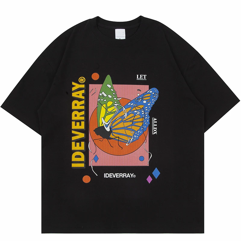 

Футболка мужская хлопковая с коротким рукавом, топ в стиле хип-хоп, с принтом сердец, рубашка в стиле 90-х, одежда черного и белого цветов, с кр...