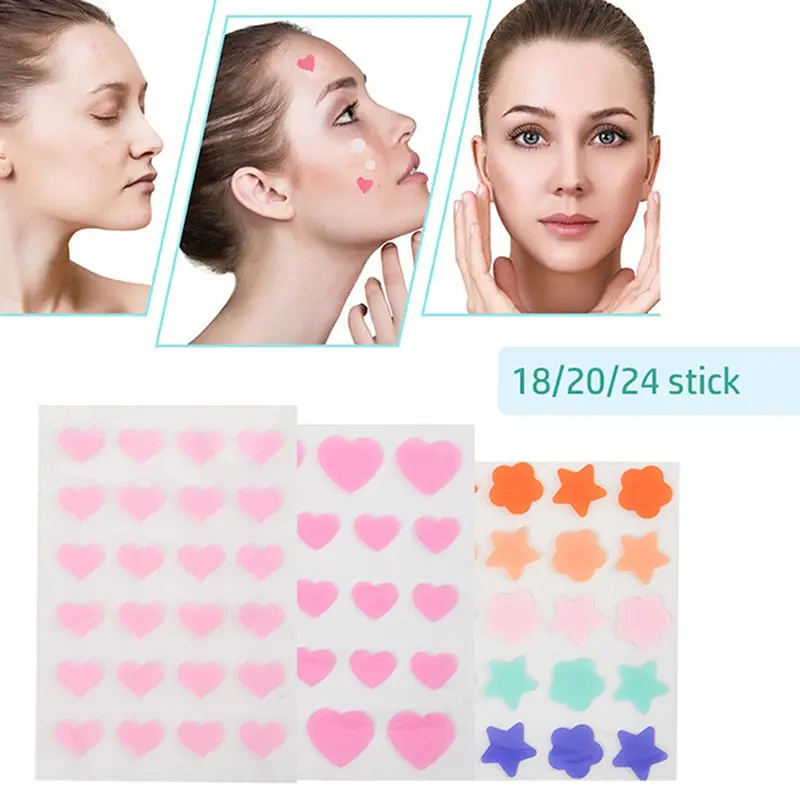

20/24Pcs Colorful Invisible Acne Removal Pimple Patch Beauty Acne Tools Scar Pimple Acne Concealer Face Spot Scar Care Stickers