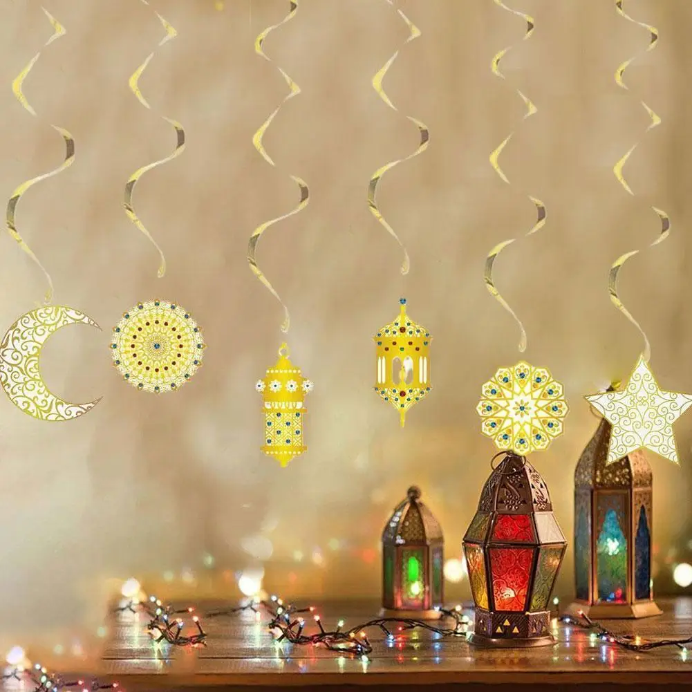

Eid Mubarak Decoration Swirl Star Moon Ceiling Ramadan Islam Supplies Hanging Muslim Party Ornament Kareem F2c8