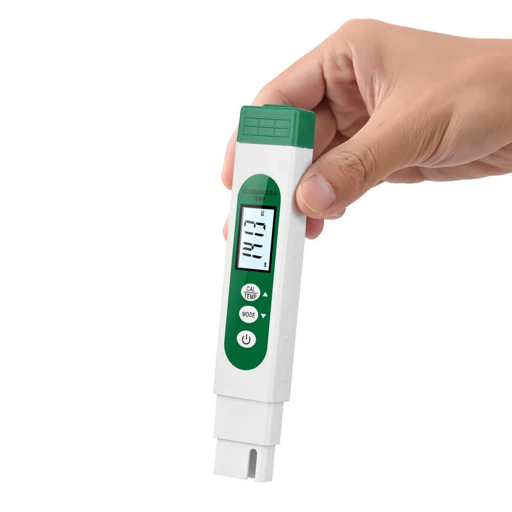 

5-in-1 Water Quality Analyzer Portable Pen Type EC/TDS/S.G/SALT/TEMP Test Meter Water Tester LCD Digital Water Analysis Meter