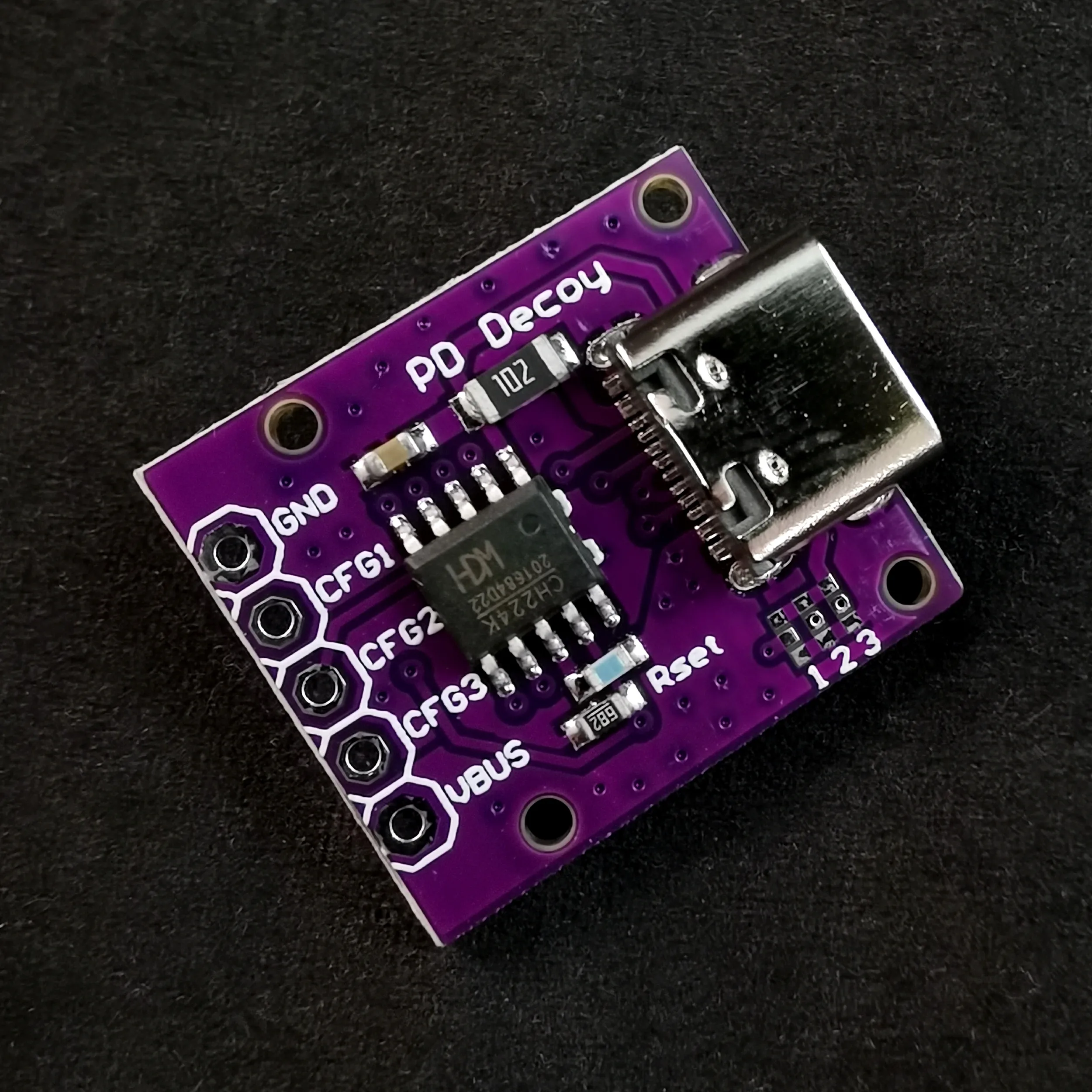 Поддержка модуля CH224K PD3.0/2.0 BC1.2 Выходное напряжение 5 В/9 В/12 В/15 В/20 В Настройка