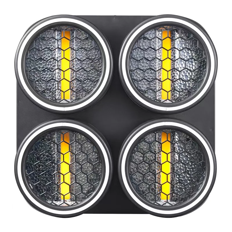 Фото Светодиодный ретро COB Blinder Light 2 глаза 4 глаза Матрица Ретро стробоскопическая лампа DJ Фоновое освещение с кольцевой полосой Пиксельный эффект Свет №2