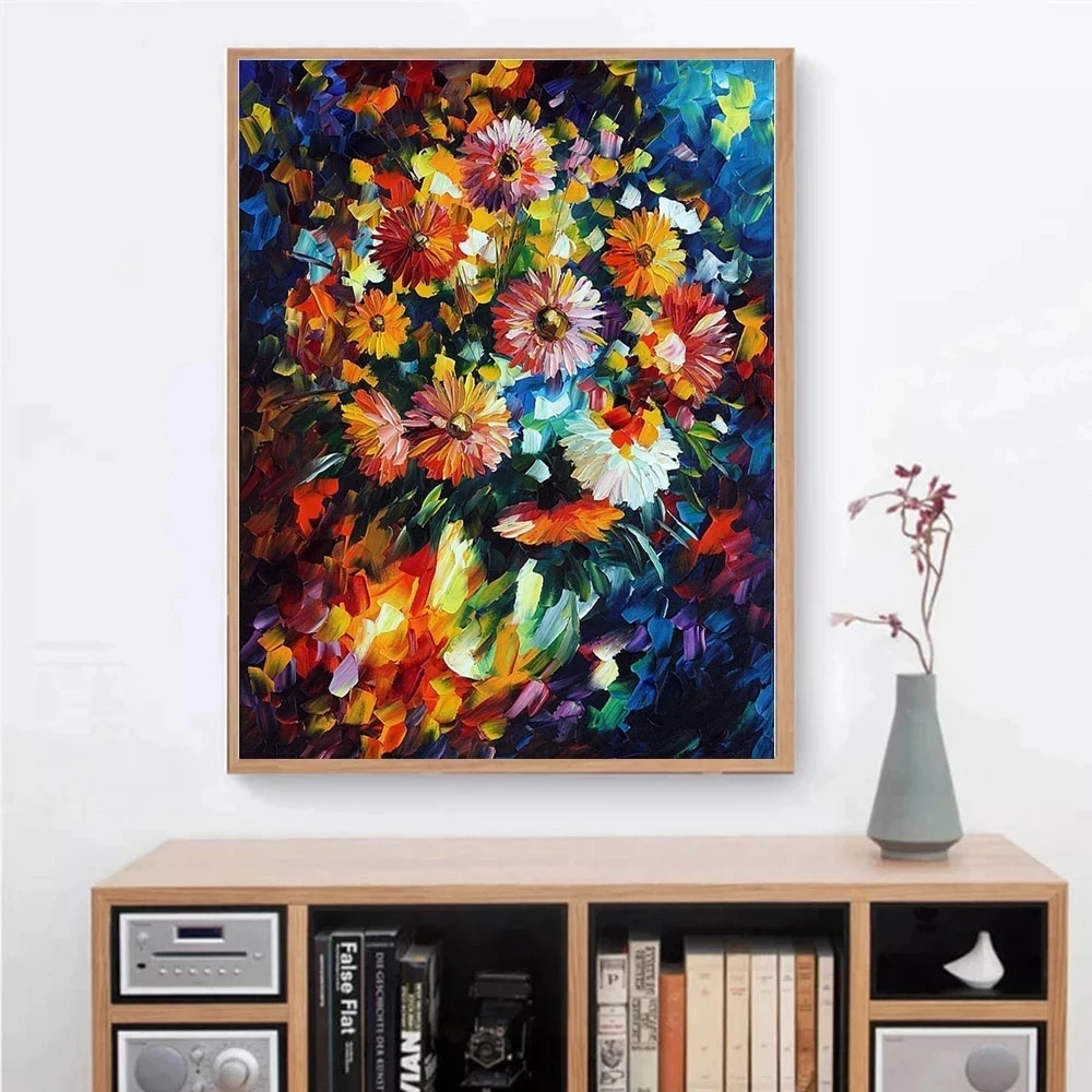 

Полностью квадратная/круглая вышивка 5D «сделай сам», «Красочный Букет» из алмазов, вышивка крестиком, мозаика для домашнего декора, квадрат...