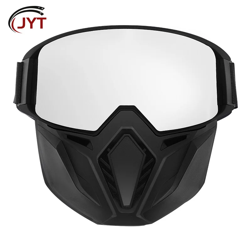 Очки для шлема со съемной маской для лица мотоциклетные очки цветные линзы ветрозащитная противотуманная двойная маска для мопедов мотоциклетные шлемы