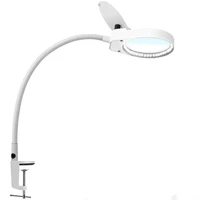 8x15x led magnifying lamp metal clamp swing arm desk lamp stepless dimminmagnifier led lamp 3x10x100mm diameter lens white