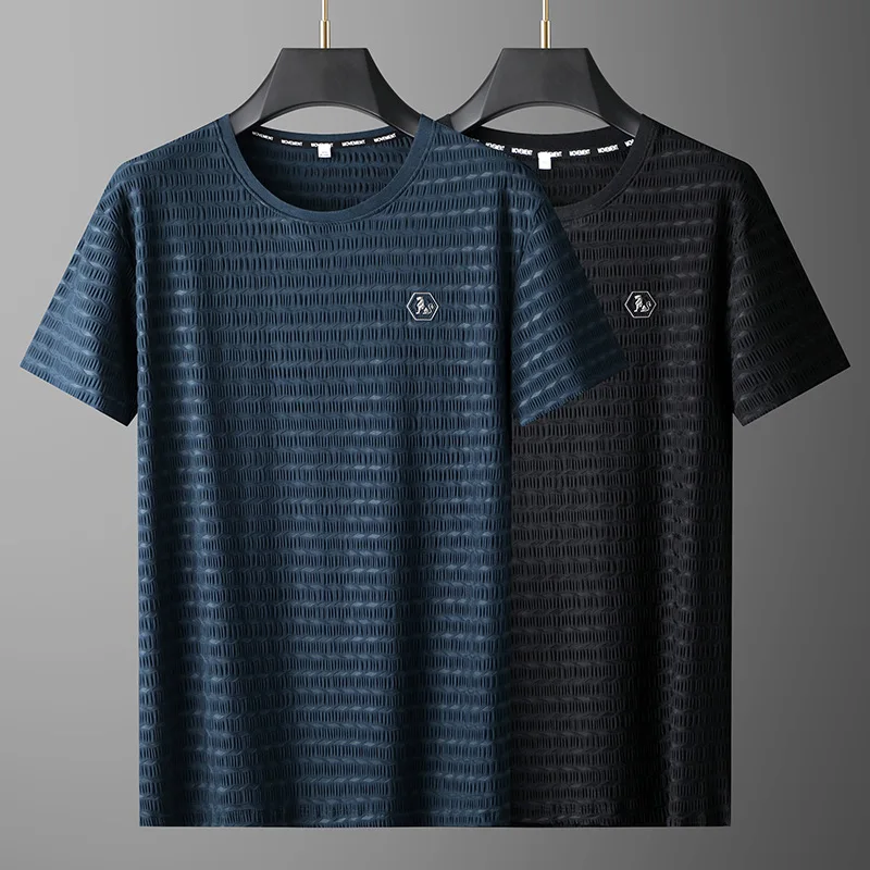 

Новое поступление, модная большая летняя мужская повседневная футболка Suepr с круглым вырезом из ледяного шелка, с коротким рукавом, фоторазмер 2XL, 3XL, 4XL, 5XL, 6XL, 7XL