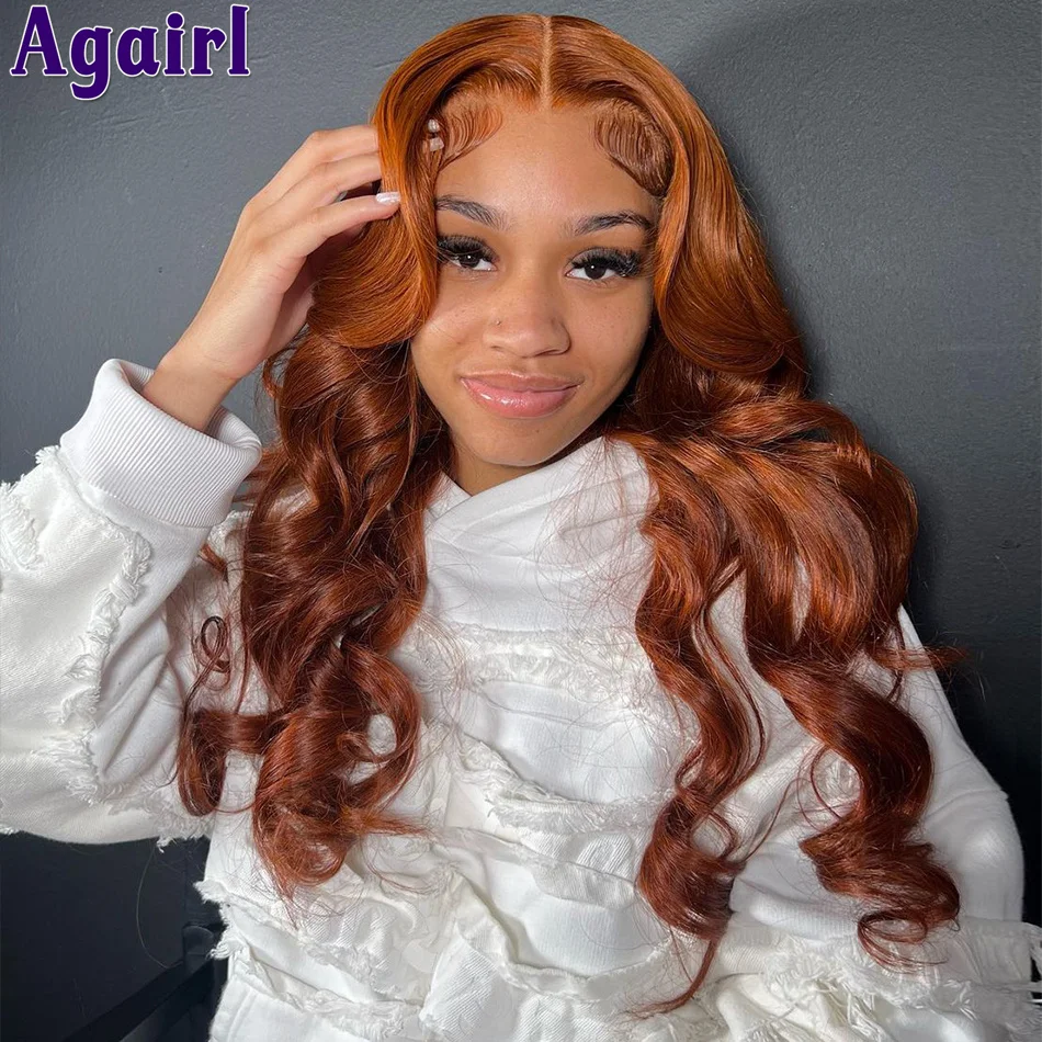 Ginger Brown Peruvian Remy Body Wave Lace Front Human Hair Wigs 5X5 Lace Closure Wig Glueless 13X6 Lace Frontal Wigs for Women