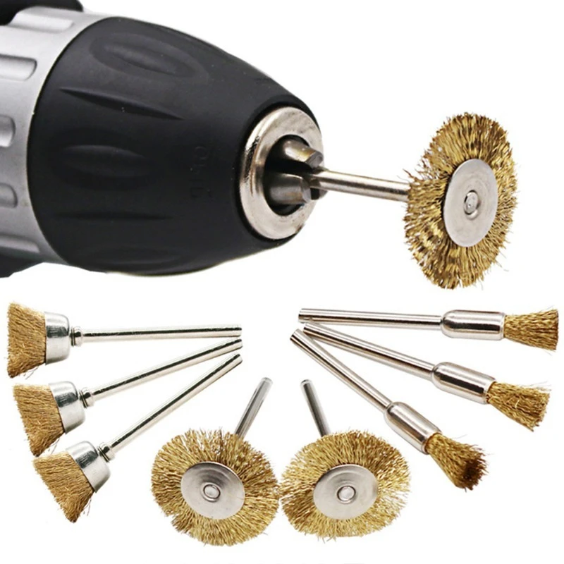 

30Pcs Brass Rotary Wire Wheel Pencil Polising Brushes Steel Wire Wheel Brushes for Power Drill Tool Polishing Cleaning Tools