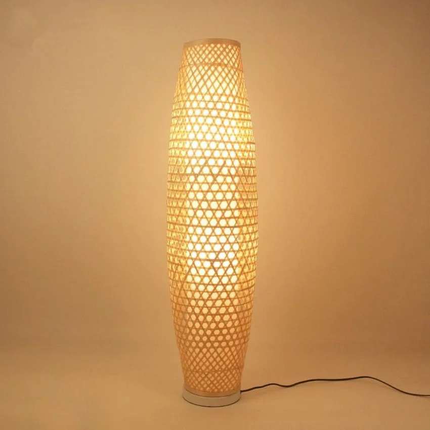 Southeast Asia Bamboo Wicker Rattan Floor Lamps Vase Light Fixture Standing Lamp for Living Room Nordic Style Home Decor | Лампы и