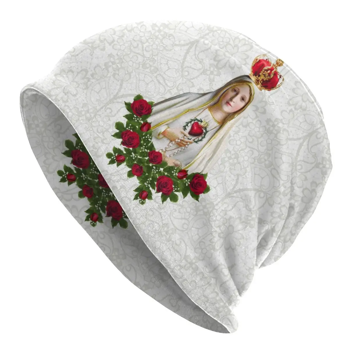 

Чепчик унисекс зимняя теплая вязаная шапка Our Lady Of Fatima Дева Мария облегающие шапки s Португалия четки католические облегающие шапки Лыжная шапка