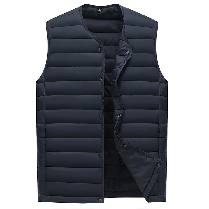 

2022 Spring autumn Men's Waistcoat Ultra Light Cotton Vest Men Without Collar Waterproof Sleeveless Warm Male Slim Clothes,B1992