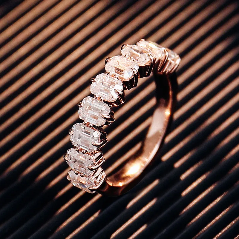 Кольца Прованс Муассанит Половина Вечности Розовое Золото