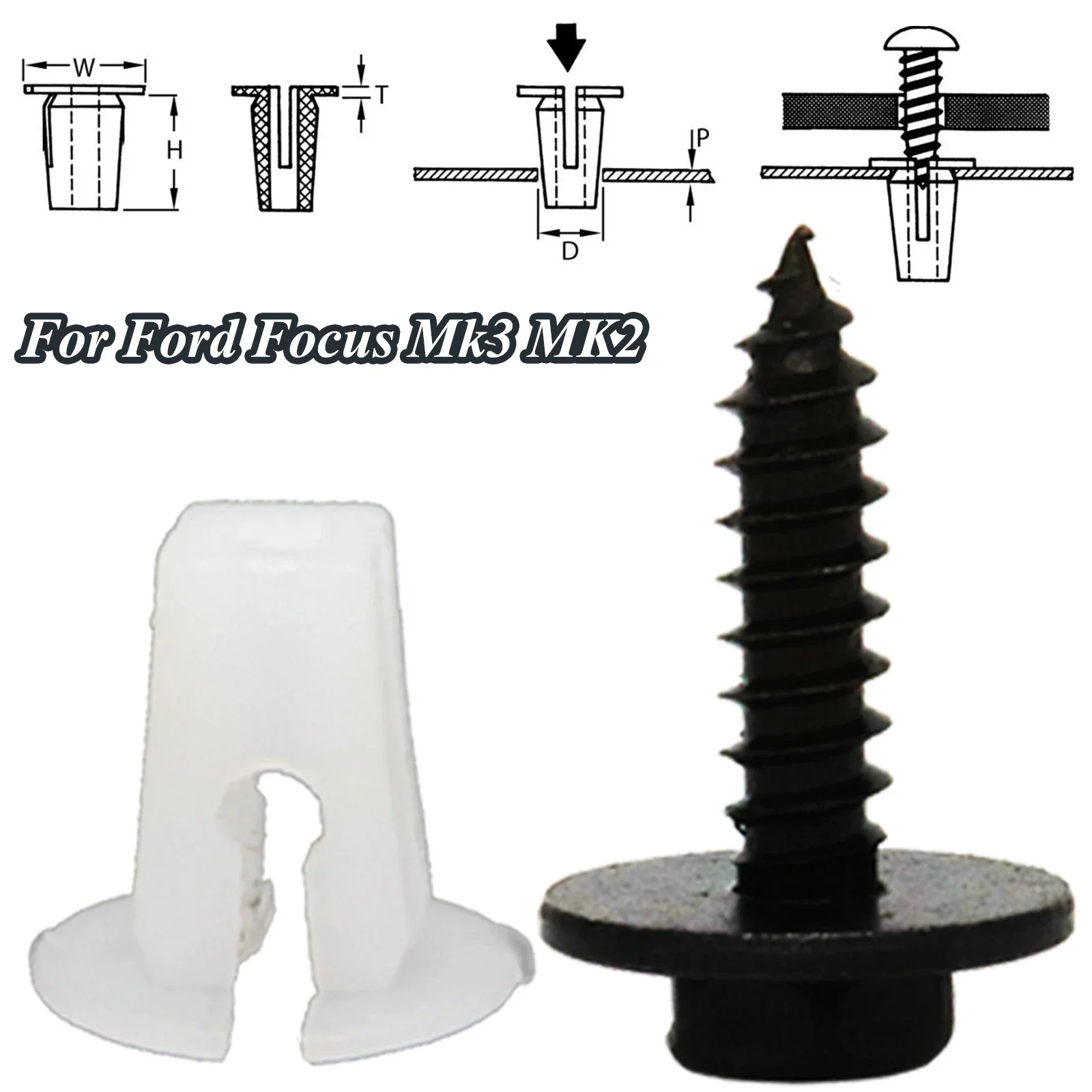 Вставка для бампера автомобиля Ford Focus Mk3 MK2 зажимы капота экстерьерная втулка