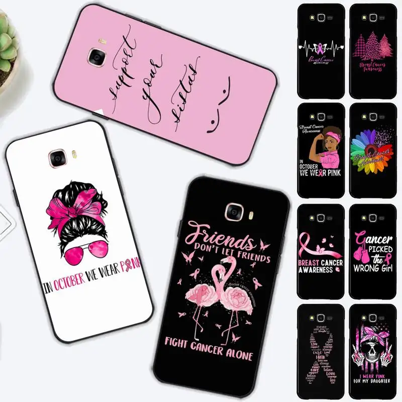 

Girl Breast Cancer Pink Ribbon Phone Case for Samsung J 2 3 4 5 6 7 8 prime plus 2018 2017 2016 core
