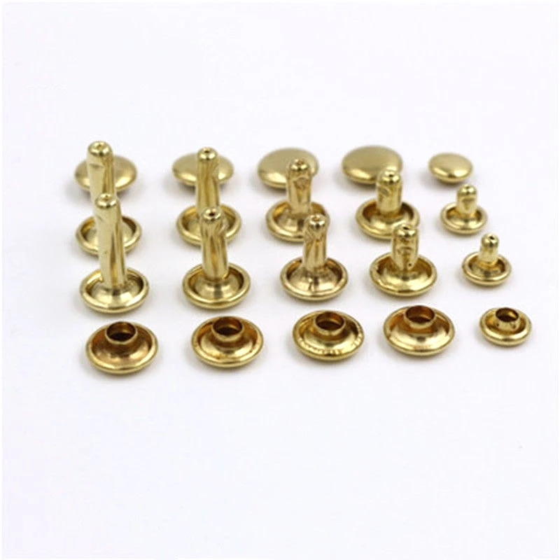 Латунные Круглые двойные заклепки с двойной крышкой 100 шт. заклепки-гвоздики