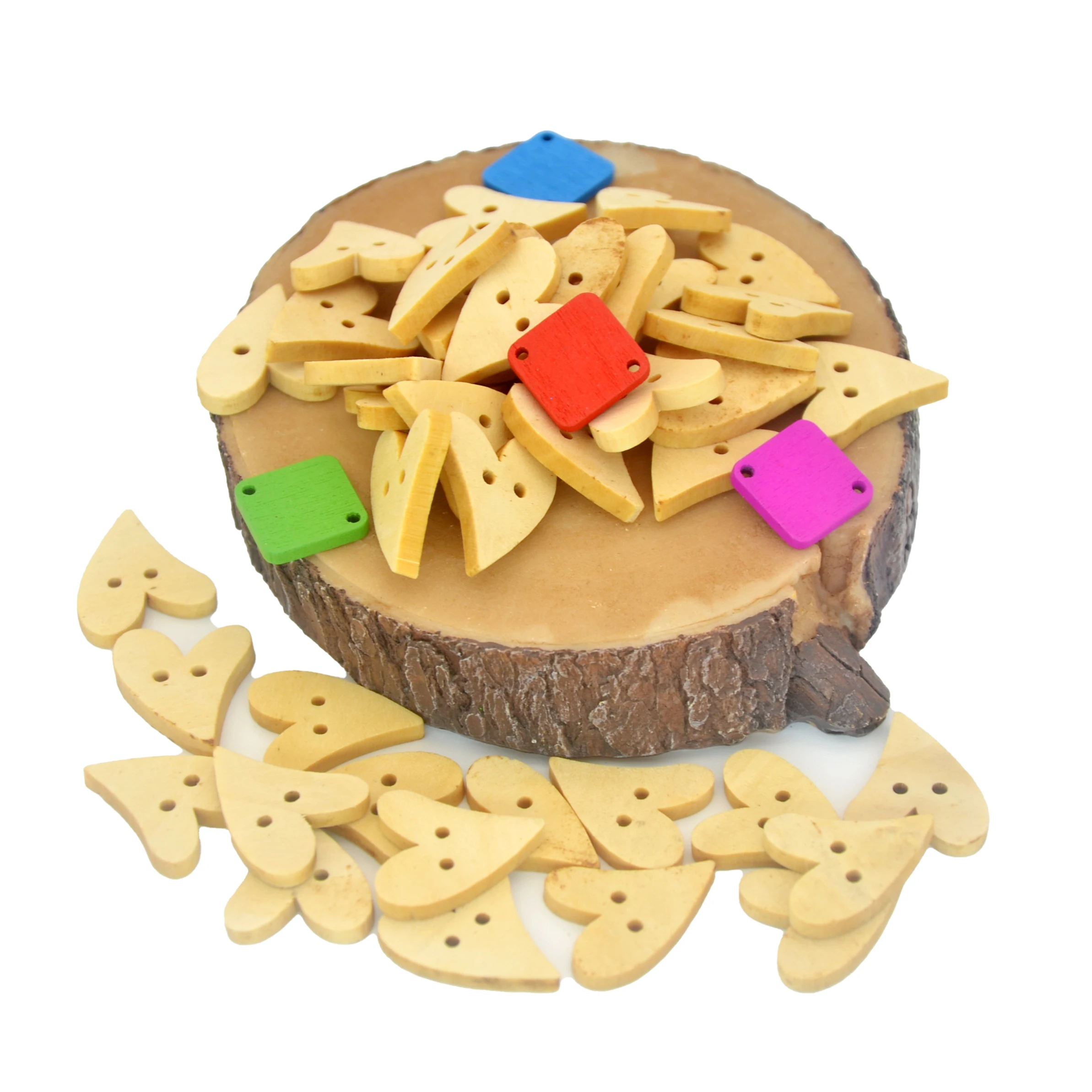 

20pcs Heart Shaped Wooden Buttons 2 Hole Natural Peach Shape Wood Snaps for Clothes Wedding Decoration DIY Craft Supplies NB013