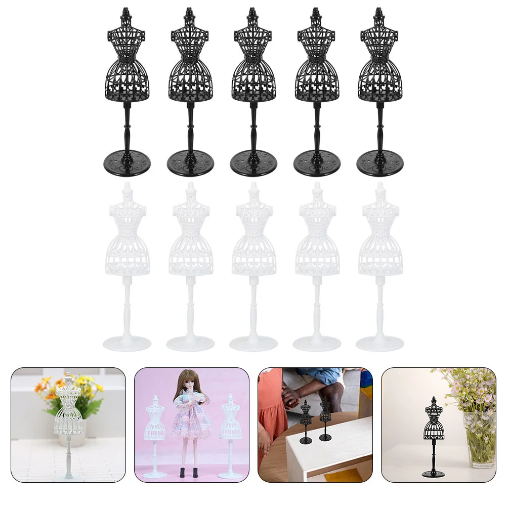 

10 Pcs Avatar Clothes Mannequin Child Hollow Out Dress Model Rack Plastic Support