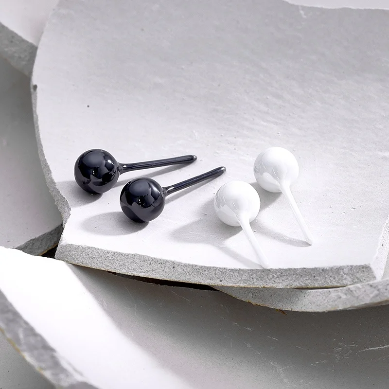 Женские высококачественные серьги-гвоздики с керамическим шариком Vigg холодные