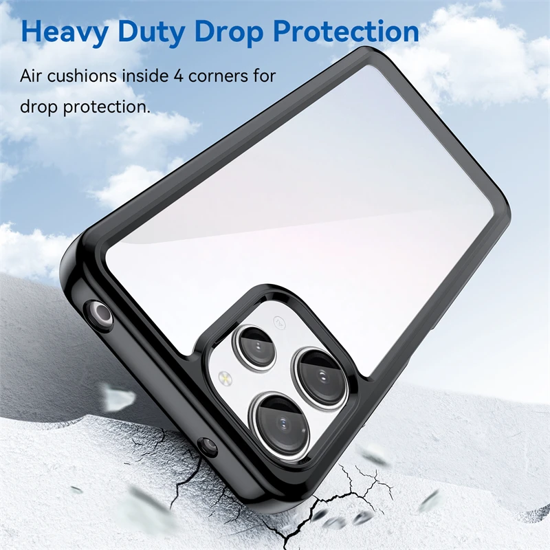 For Xiaomi Redmi 12 Case Luxury Silicone Clear Bumper Shell Shockproof Case For Xiaomi Redmi 12 Cover For Redmi 12 12C 10A 10C