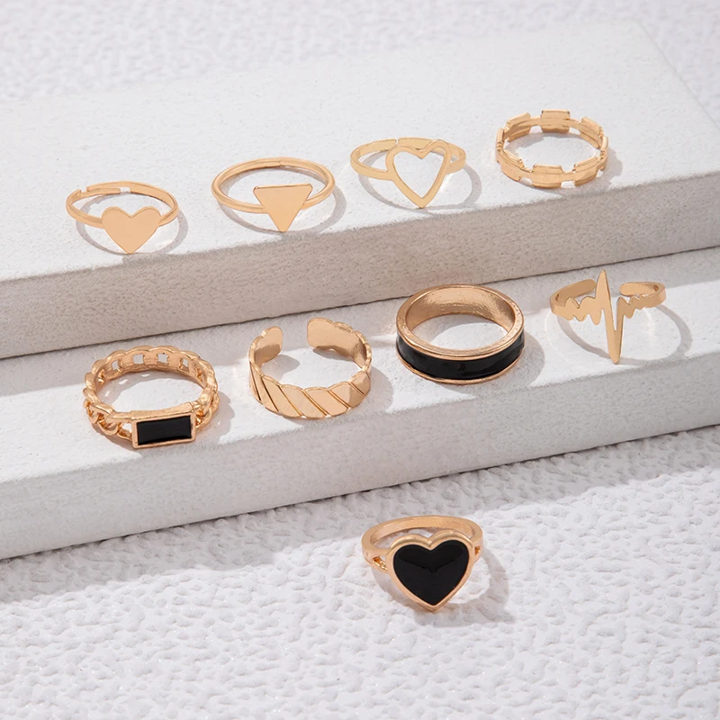 Кольцо на палец в форме сердца Tocona цвет ассортименте