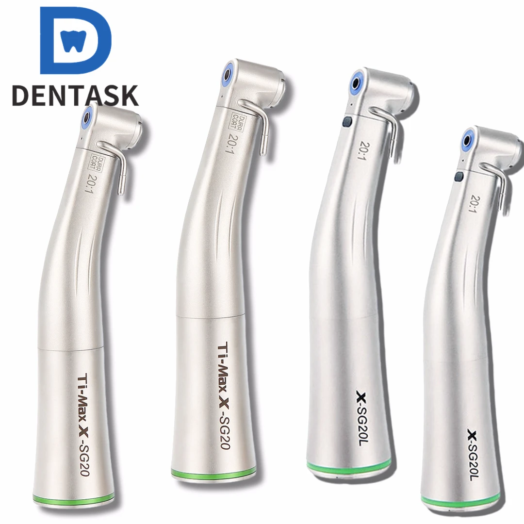 

Dental 20:1 Low Speed Handpiece Green Ring With LED Fiber Optic Contra Angle Outer Water Spray Dentistry Implant Handpiece SG20L