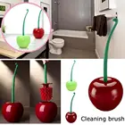 Креативная красивая щетка для унитаза в форме вишни, инструмент для ванной комнаты, щетка с держателем, пластиковые аксессуары для декора ванной комнаты