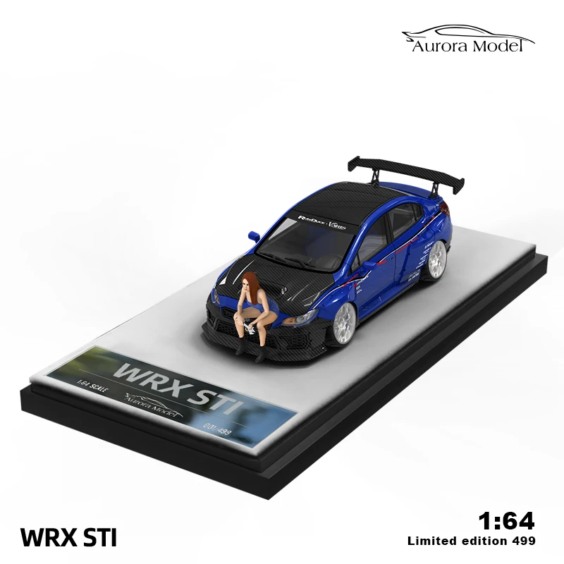 Модель Aurora 1:64 Subaru STI Металл Синий окрашенная модель автомобиля из сплава