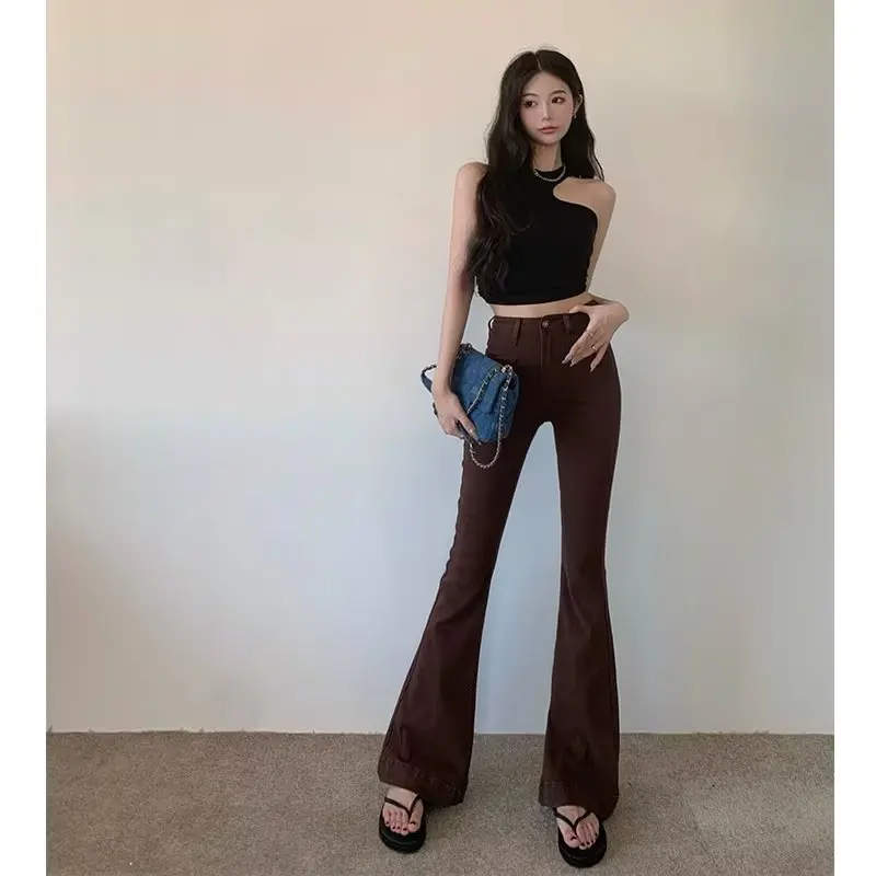 Y2K стильные джинсы женские новые нишевые свободные с широкими штанинами для