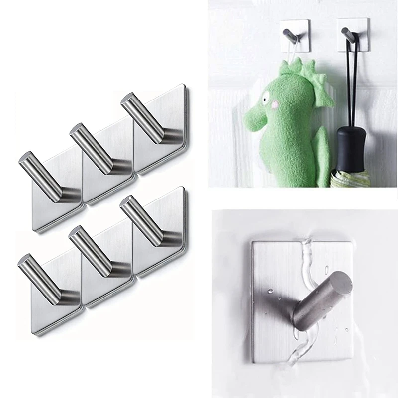 

Adhesive Hooks,Sticky Hooks,Stainless Coat Hooks Heavy Duty Door Hooks,Towel Hooks For Rooms,Kitchen, Rust Proof