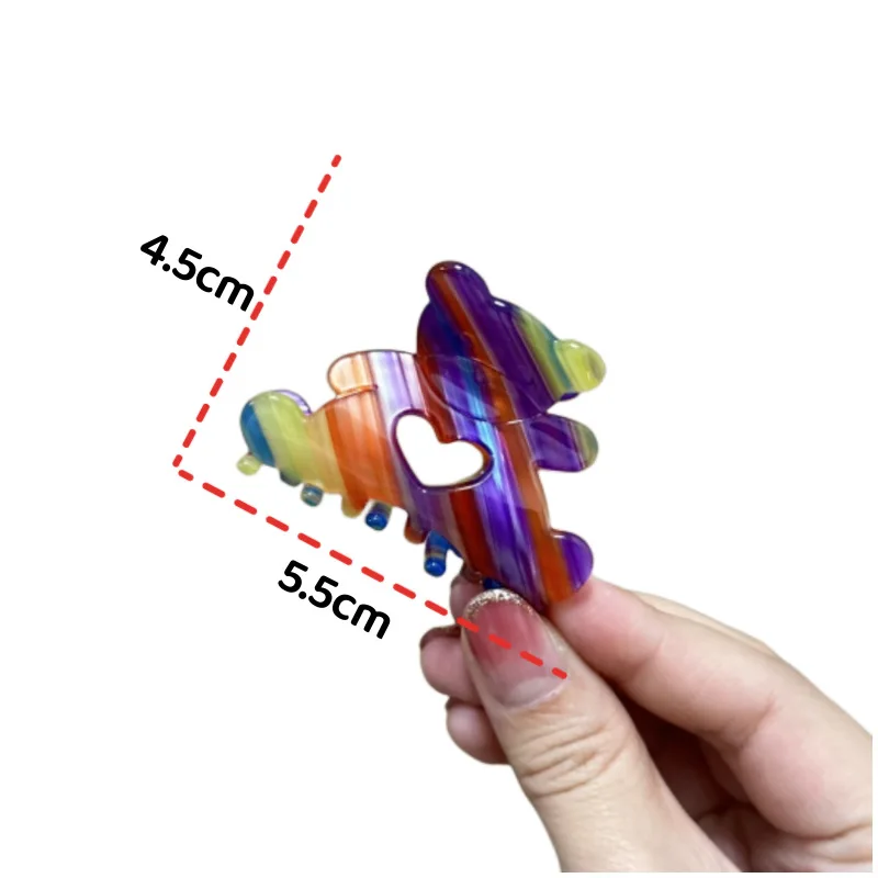 

2023 Color Acetate Love Bear Barrettes Candy Color Acetic Acid Hair Claw Back Head Hairpin Barrettes Headdress Wholesale