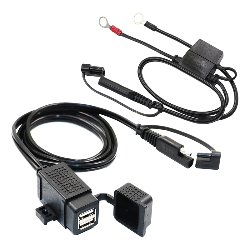 

Motorcycle Handlebar Charger Adapter Power Supply Socket Dual USB Port 12V Waterproof For Phone GPS MP4 DC 5V 2.1A