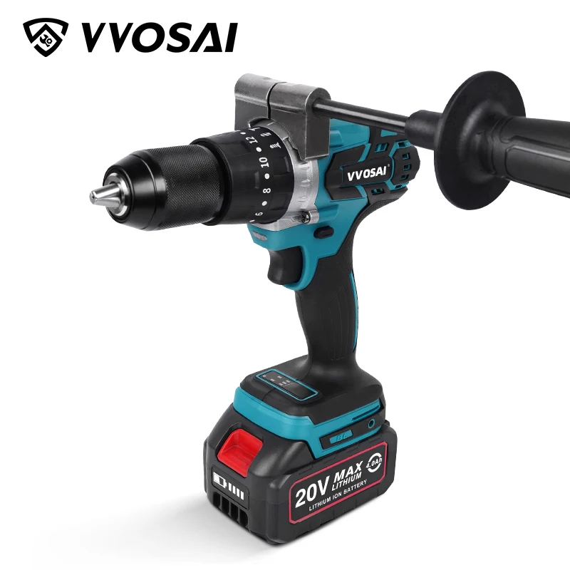 VVOSAI MT-Series 13mm 20V Brushless impact Drill 20 Torque Settings Cordless Drill 2-Speeds Electric Screwdriver Power Tools