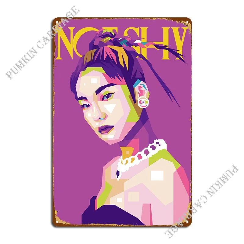 

Itzy Hwang Yeji Pop Art, металлические таблички, Настенный декор для паба, настенная пещера, дизайнерский настенный постер