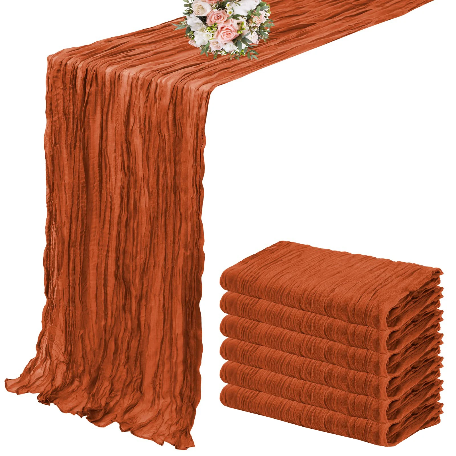 6 шт. полупрозрачная марлевая дорожка для свадебного стола, фиолетовая марлевая салфетка для сервировки стола, обеденная вечеринка, рождественские банкетные арки, декор для торта