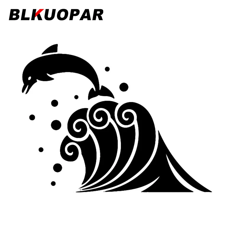 

BLKUOPAR Дельфин на волнах силуэт графика автомобильные наклейки индивидуальные устойчивая к царапинам наклейка Забавный креативный автомат ярлык