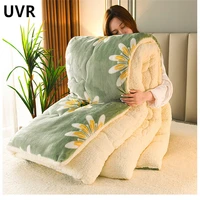 uvr thickened flannel three dimensional quilted soft quilt lamb velvet warm winter quilt single double dormitory students