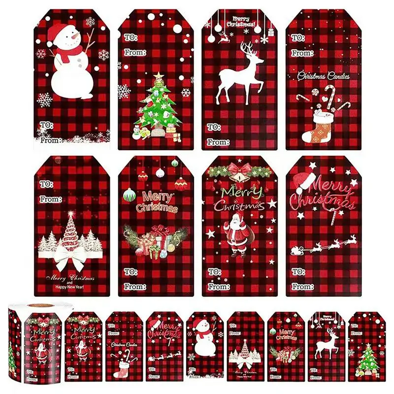 

Gift Labels Christmas 300 Pcs Adhesive Merry Christmas Gift Tags Rectangular Special Shape Gift Box Sealed Present Stickers