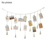 rope wall decor dormitory gift bedroom picture diy home office tassels living room display hanging with clips photo frame set