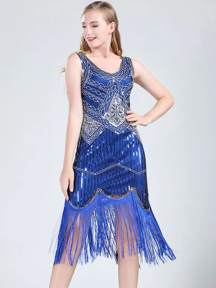 Женское платье-Чарльстон с блестками и бахромой в стиле 1920-х годов - купить по