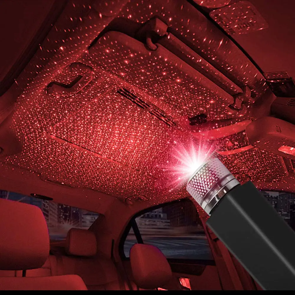 

Mini LED Car Roof Star Night Light Projector Atmosphere Galaxy Lamp USB Decorative Adjustable for Auto Roof Room Ceiling Decor