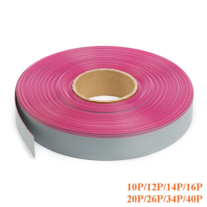 

1 meter Gray Flat Ribbon Cable FC Data Wire Line 1.27mm Spacing Pitch 10P 12P 14P 16P 20P 26P 34P 40P 10Way 12Way 20Way 34 40Way