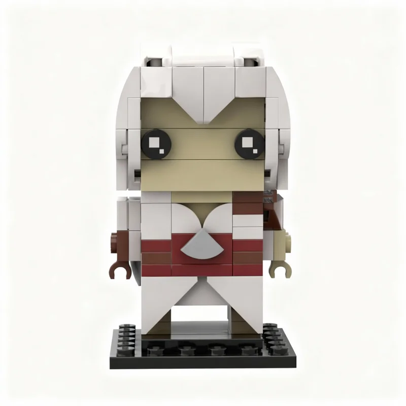 Фото Набор из 131 детали: Конструктор MOC Assassin's Creed Ezio Brickheadz, модель для сборки, игрушки, строительные блоки, рождественские подарки, креативные подарки на день рождения, DIY для детей №2