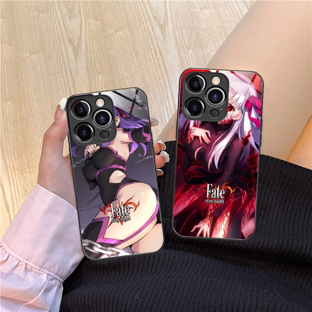 Fate Night Sakura Matou Cell Phone Case for iPhone 15 14 13 12 11 X XR XS 8 Pro Max Plus Mini PC Glass Cover Shell