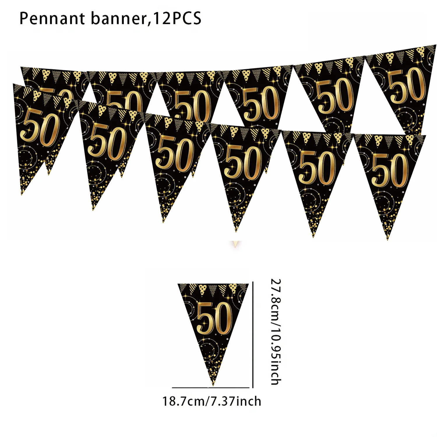 

Флаг для вечеринки в честь 30-летия, треугольный баннер, юбилейное украшение, 40, 50 лет, украшение с днем рождения