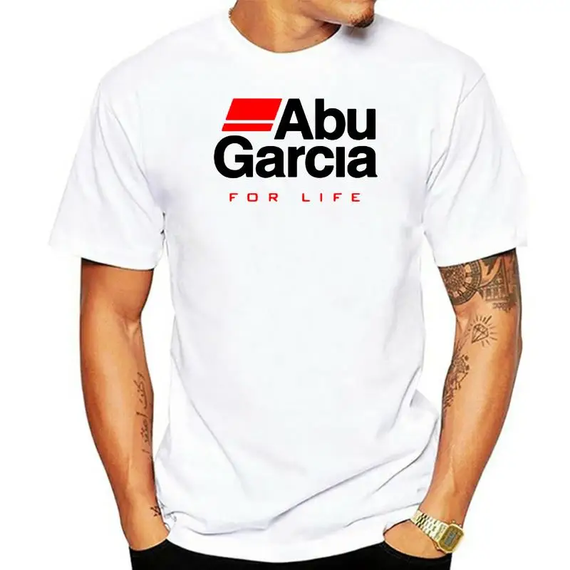 

New Abu Garcia Fishing Logo Men's White T-Shirt Size S M L XL 2XL 3XL