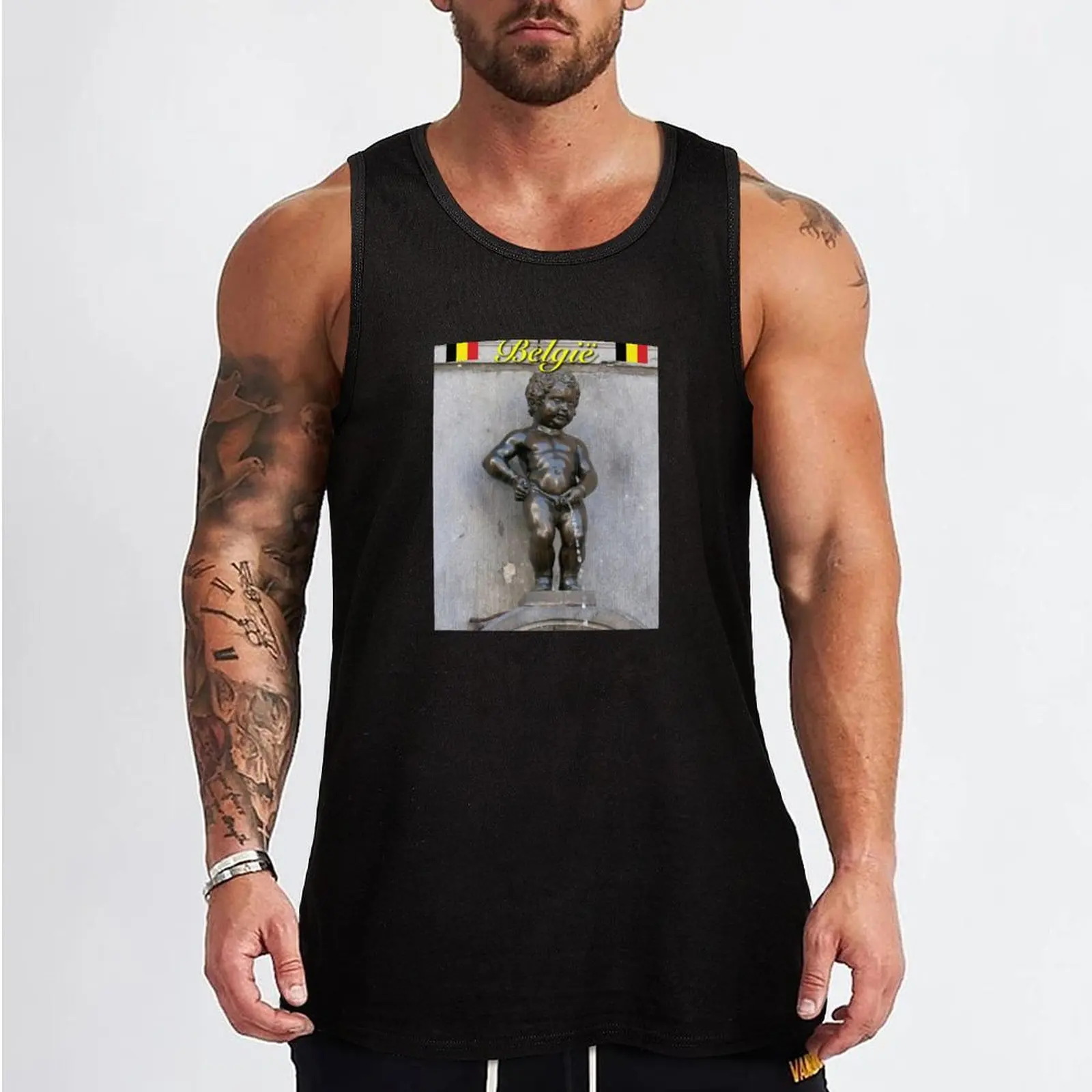 Бельгий? Manneken Pis - Pro Photo Tank Top мужские рубашки без рукавов спортивные Мужская